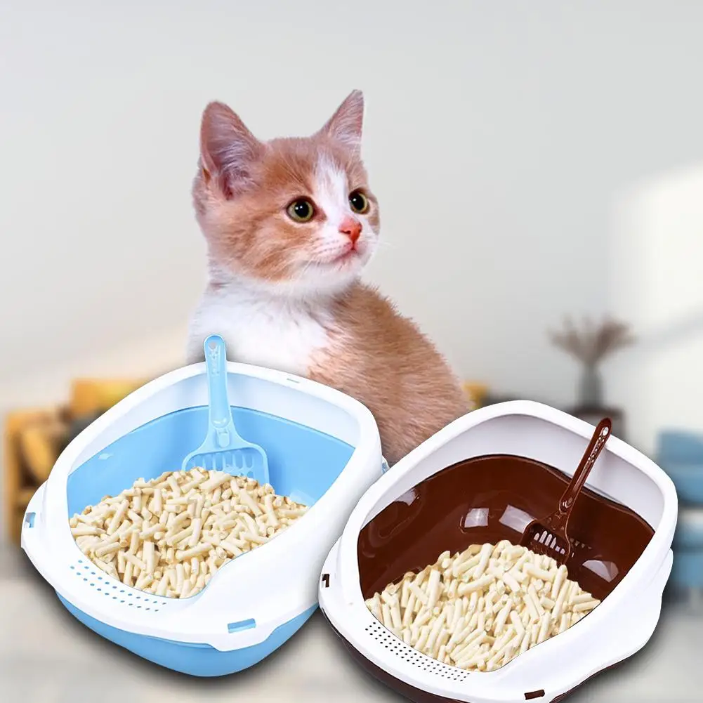 Кошачий помет полузакрытый кошачий ящик для мусора с лопатой Туалет подходит