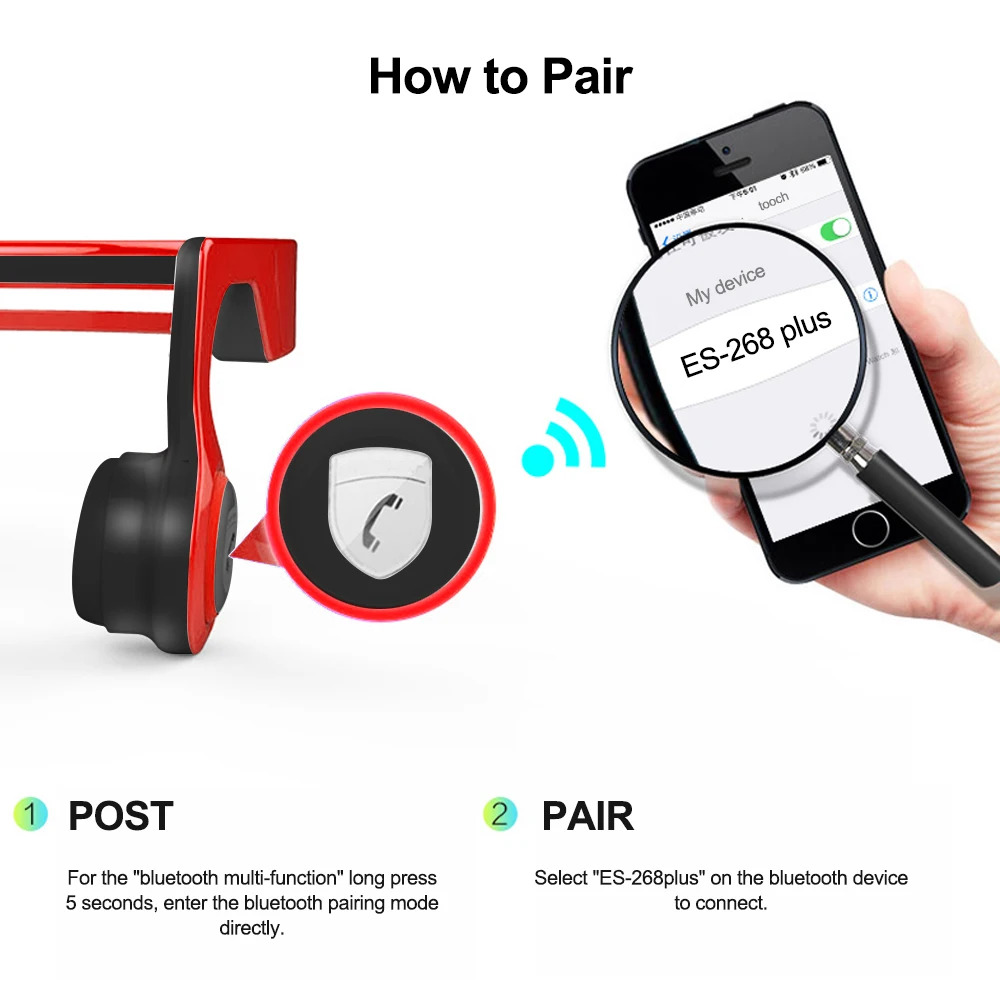 ALWUP беспроводные наушники Bluetooth костная проводимость Спортивная стерео