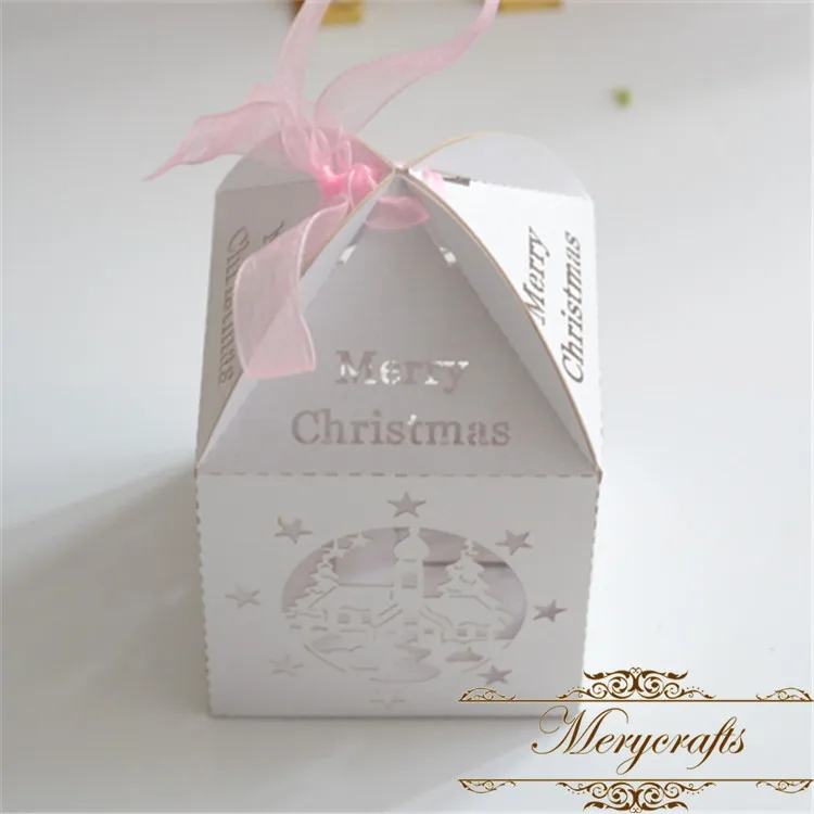 Hot christmas gifts laser cut decorative invitation white magnetic gift box | Дом и сад