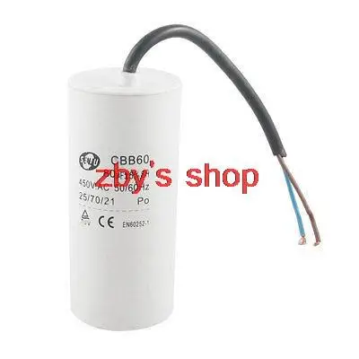 CBB60 полипропиленовая пленка 80 мкФ 450V AC SH белый конденсатор двигателя|capacitor ac|capacitor