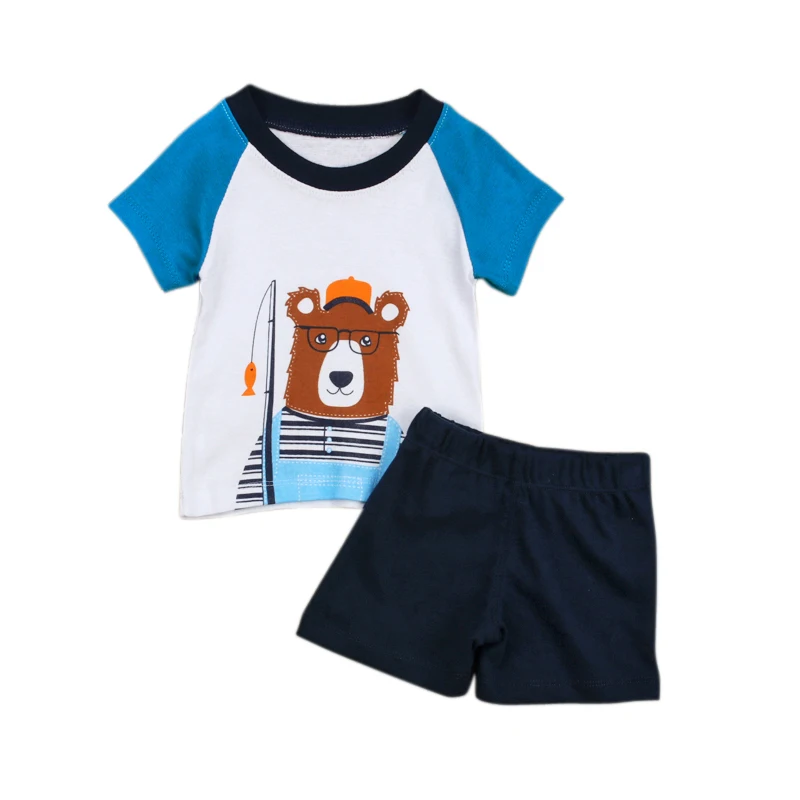 Toddler Baby Boys Clothes Set Letter Printing Outfit Short Sleeve T-shirt Tops+Shorts Children Clothing 6-24 Months 2PCS |