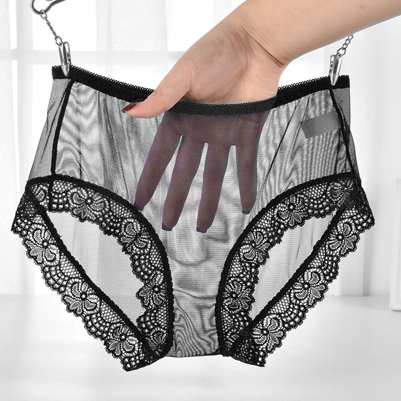 Ropa interior femenina Нижнее белье женские трусики размера плюс 4XL мягкие кружевные сетчатые полностью прозрачные и тонкие сексуальные трусики нижнее белье