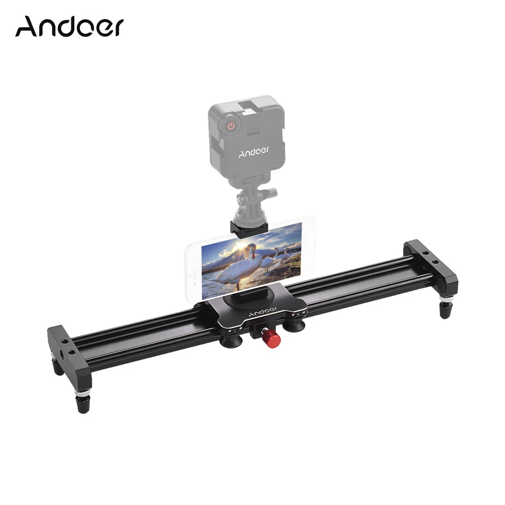 

Новинка стабилизатор направляющей для видеокамеры Andoer 40 см/15,7 дюйма алюминиевый сплав Максимальная нагрузка фунтов для iPhone/DSLR-камеры