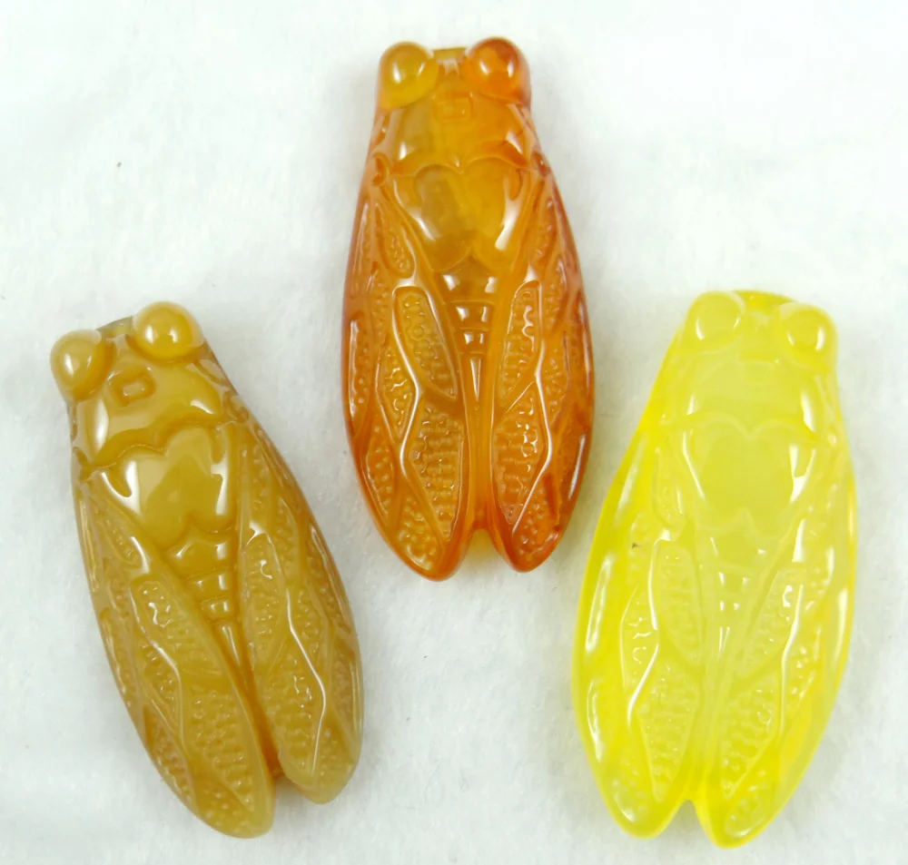 

Natural stone Turquoises tiger eye Quartz crystal aventurine cicada pendant for diy jewelry Making necklace Accessories 3Pcs