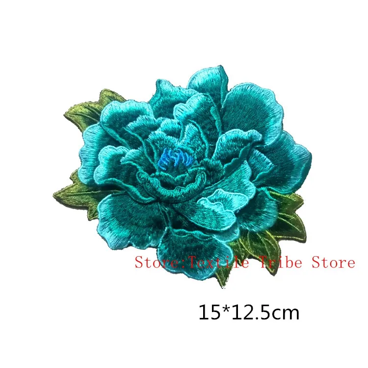 3D Вышивка пионами нашивка цветы Пришивание для одежды швейная аппликация сделай