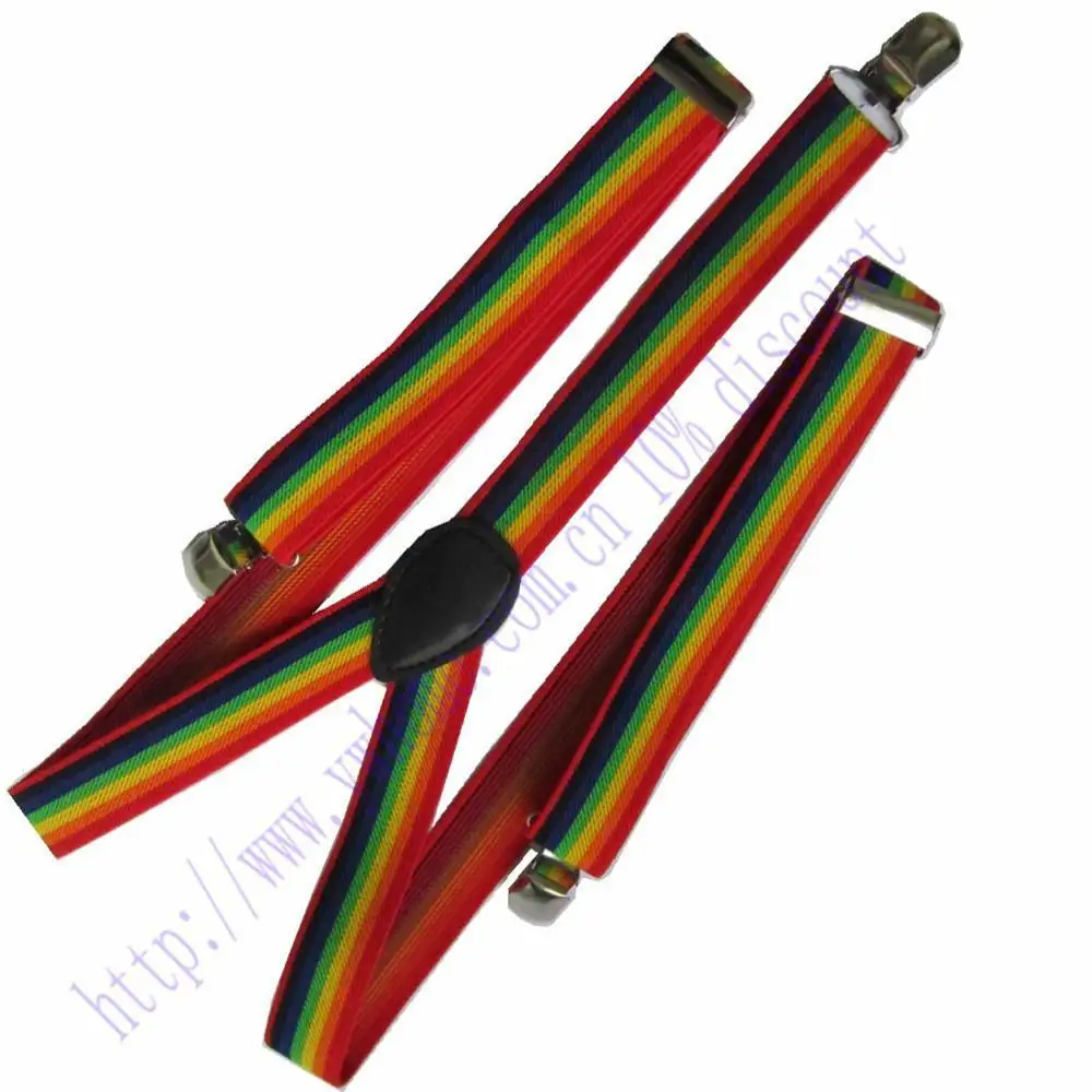 Эластичные подтяжки унисекс на застежке Радуга y образные BS005_Color14|suspenders|suspender