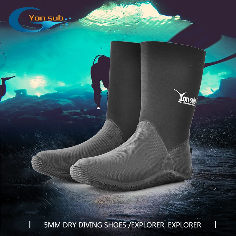5MM Dry Vulcanized Rubber Diving Boots High Waterproof Shoes Wear-resistant Diving Shoes Used For Car Wash Diving Snorkelling