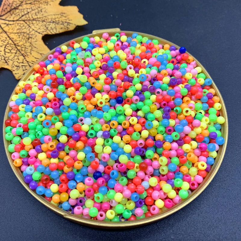 11 1000/500 pcs /lot 3/4mm Multi Colors Acrylic Round Beads For DIY Bracelets& Necklaces Jewelry Makings Accessories#ZV11 - Цвет: 11