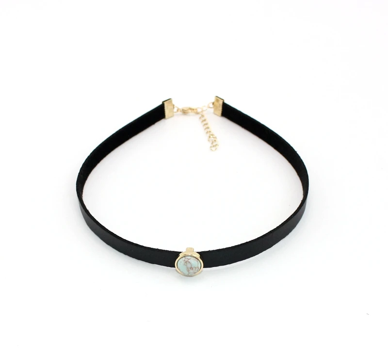 Модное черное ожерелье из искусственной кожи ювелирные изделия ожерелья