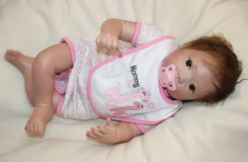 Детская коричневая кукла с большими глазами поддельные куклы bebe bonecas reborn Real dolls 21