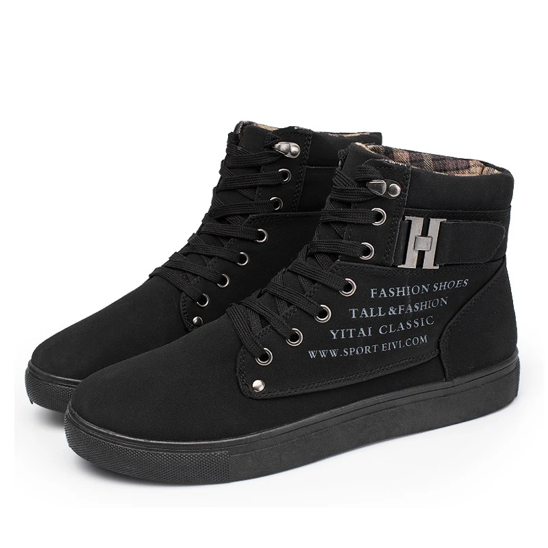 FONIRRA New 2019 Retro Style Men Casual Shoes Spring Autumn Vintage Low Boots Lace Up High Top Plus Size 38-47 180 | Обувь