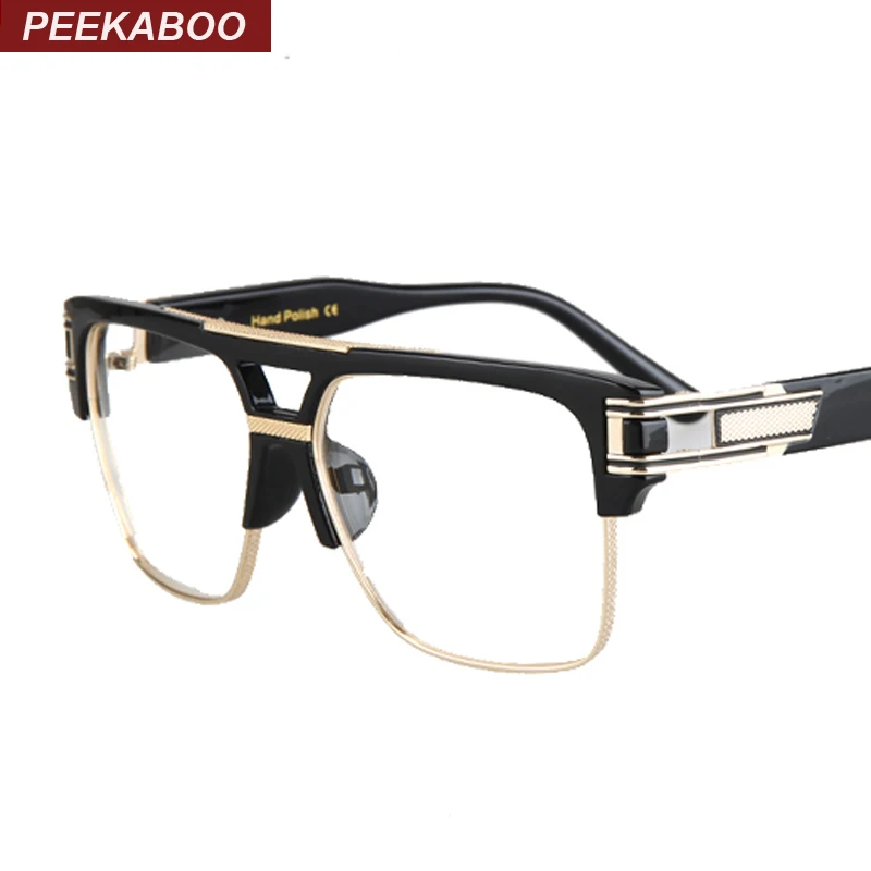 

Peekaboo Half frame eyeglasses frames men square optical gold black eye glasses frames for women brand designers 2016 big