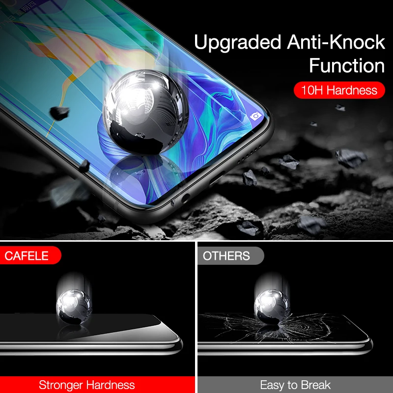 Cafele изогнутое полное покрытие Защита экрана для Huawei P30 pro 9D HD прозрачное