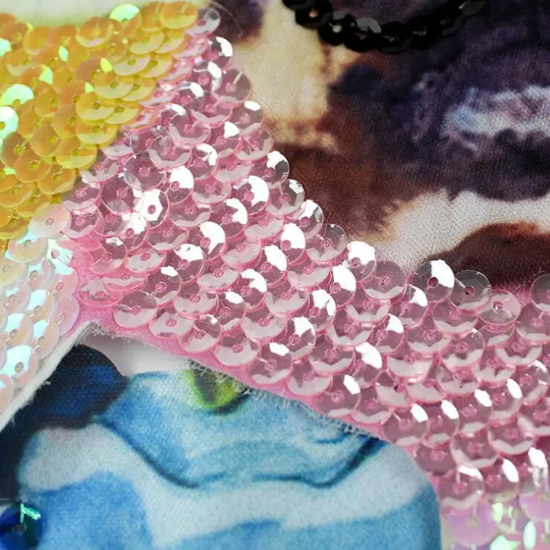 Ткань с блестками и вышивкой большая нашивка аппликация палочка сумка для одежды