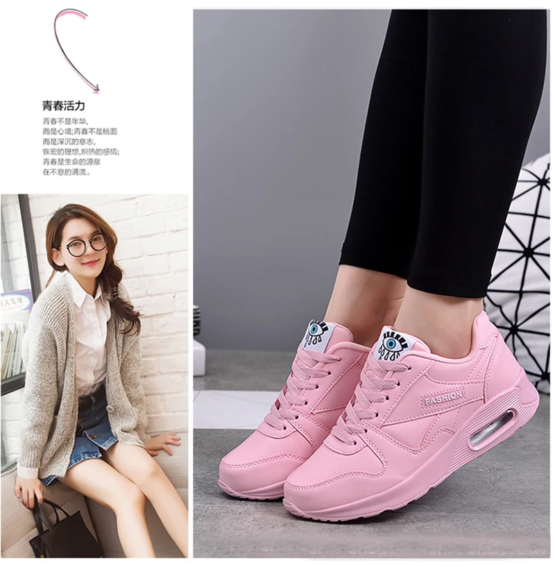 

2019 Casual Women Shoes Breathable Women Sneakers Fashion Zapatos De Mujer Sport Air Cushion Sneaker Increasing Ladies Shoes