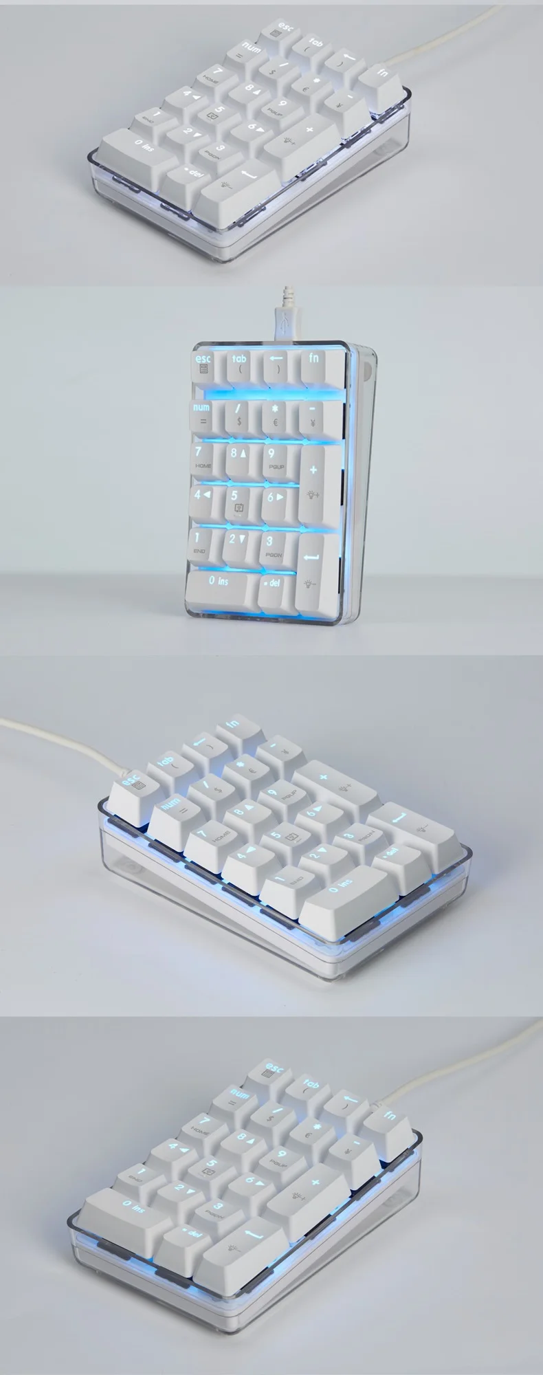 Все новые Magicforce Crystal 21 ключ USB Проводная Механическая клавиатура внешняя официальная цифровая клавиатура Cherry, Gateron Механическая ось