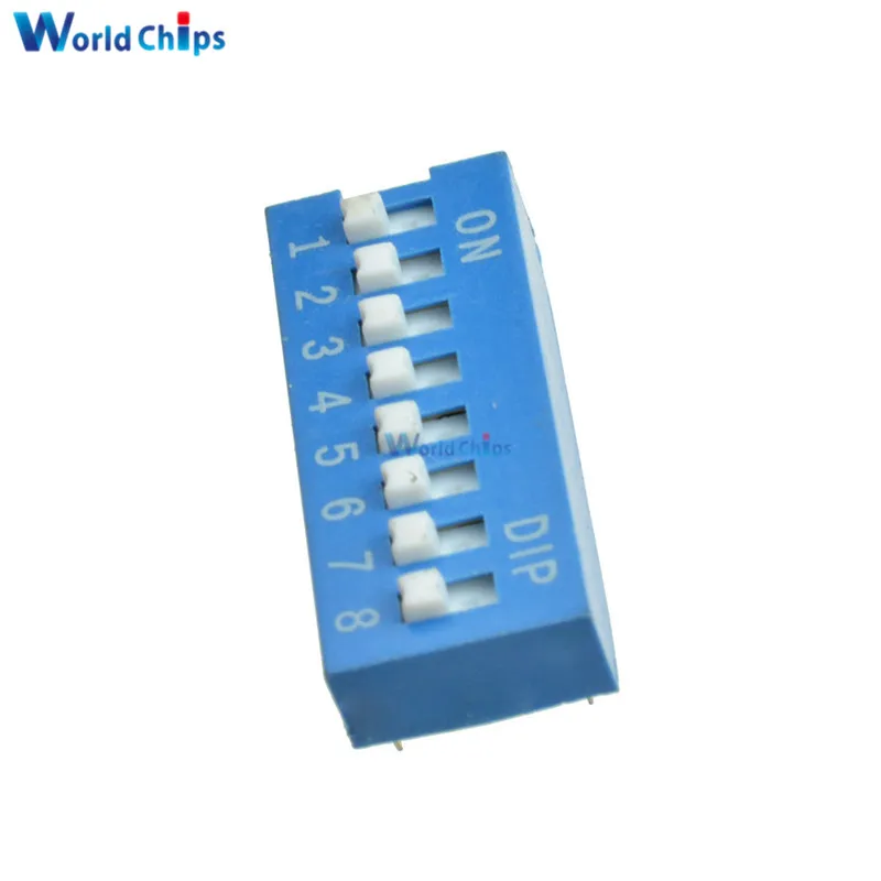 10 шт. синий 2 54 мм Шаг 8 позиционирования битный скользящий модуль DIP Switch|module switch| |
