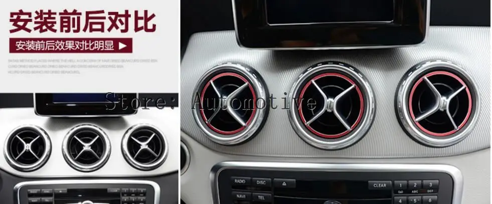 For Mercedes Benz CLA C117 W117 Red Air Vent Outlet Cover Ring 2014-2015 5pcs | Автомобили и мотоциклы