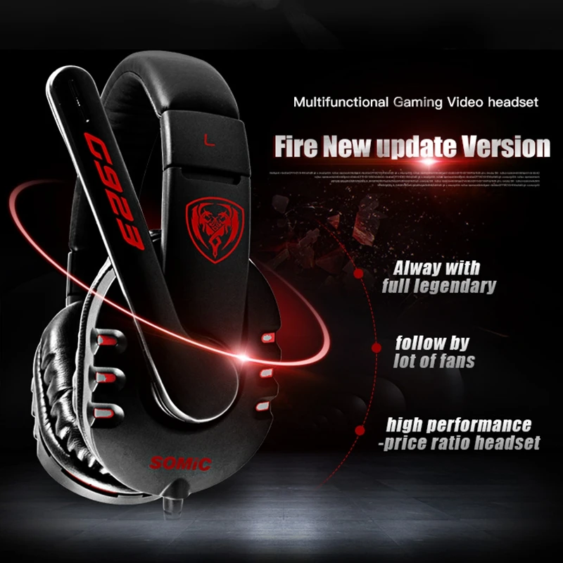 Top Deals Original SOMiC G923 Stereo Sound Gaming Headphone with Microphone PC Headset computer game | Электроника
