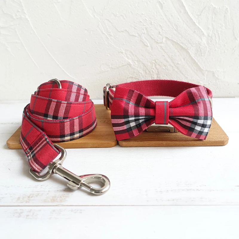 Роскошный дизайнерский ошейник для собак индивидуальный клетчатый и поводок