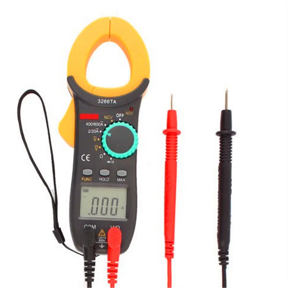 

New Portable Battery Powered Voltage Current Resistor LCD Display Digital Clamp Meter
