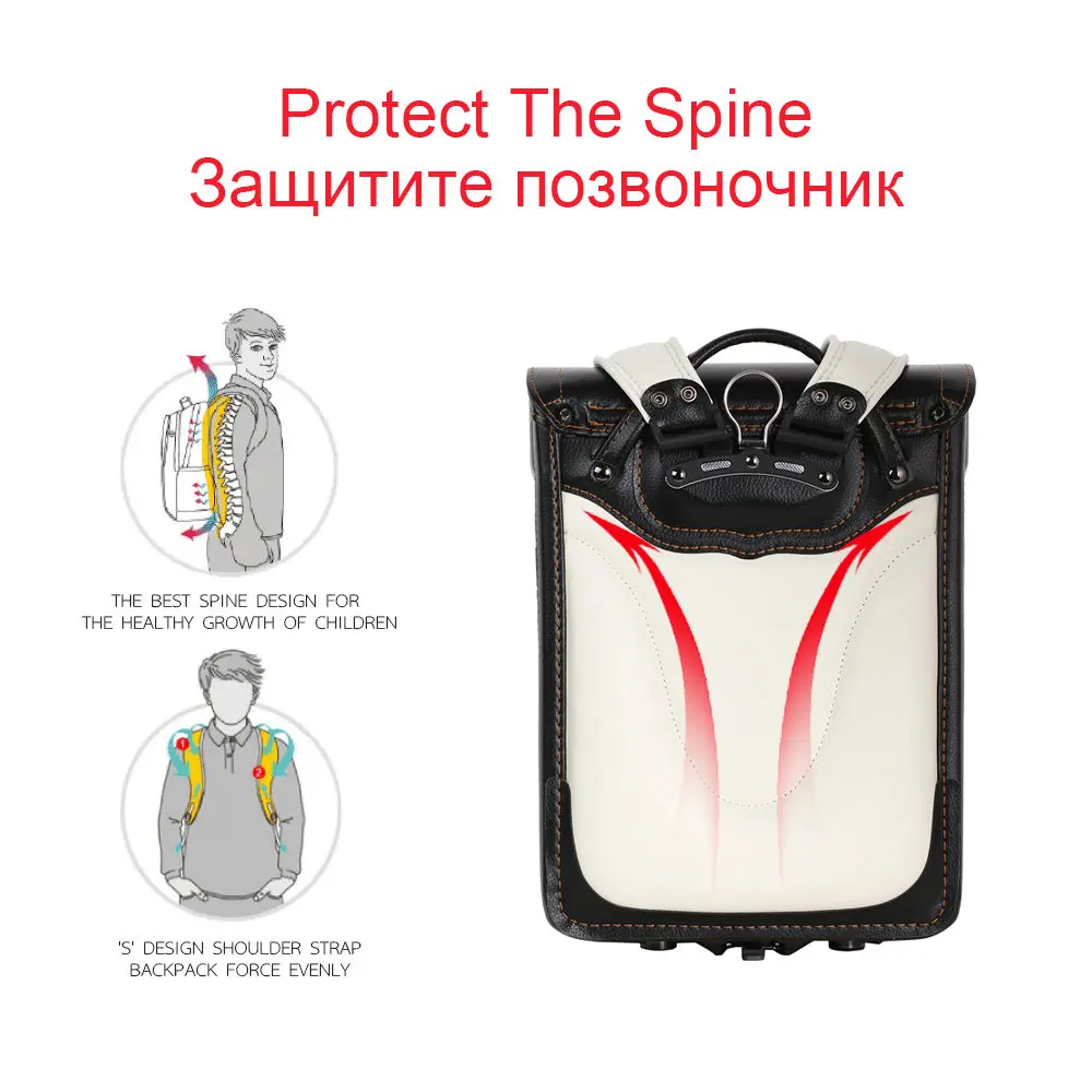 Coulomb Kid Backpack Luxury School Bag Boys Girls Japanese PU Hasp Solid Randoseru Orthopedic Children Backpacks cartable garçon