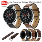 Ремешок сменный кожаный для Samsung Galaxy Watch 46 мм, классический браслет для умных часов, 22 мм