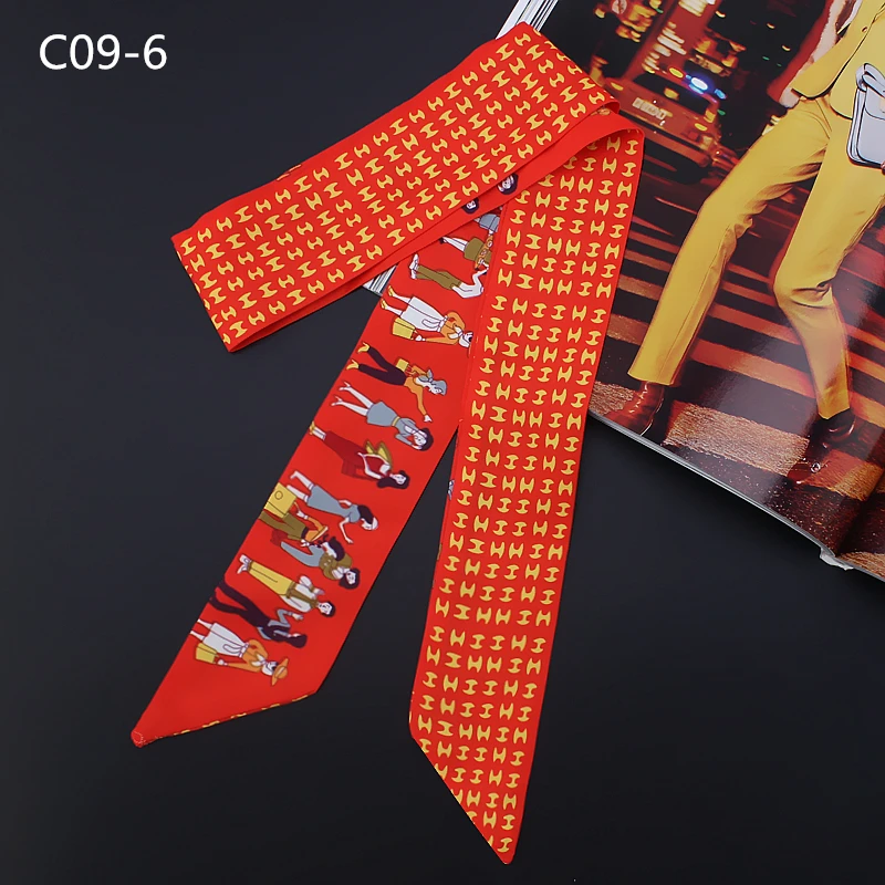 Узкий длинный шарф из саржи с геометрическим рисунком женская сумка для галстука