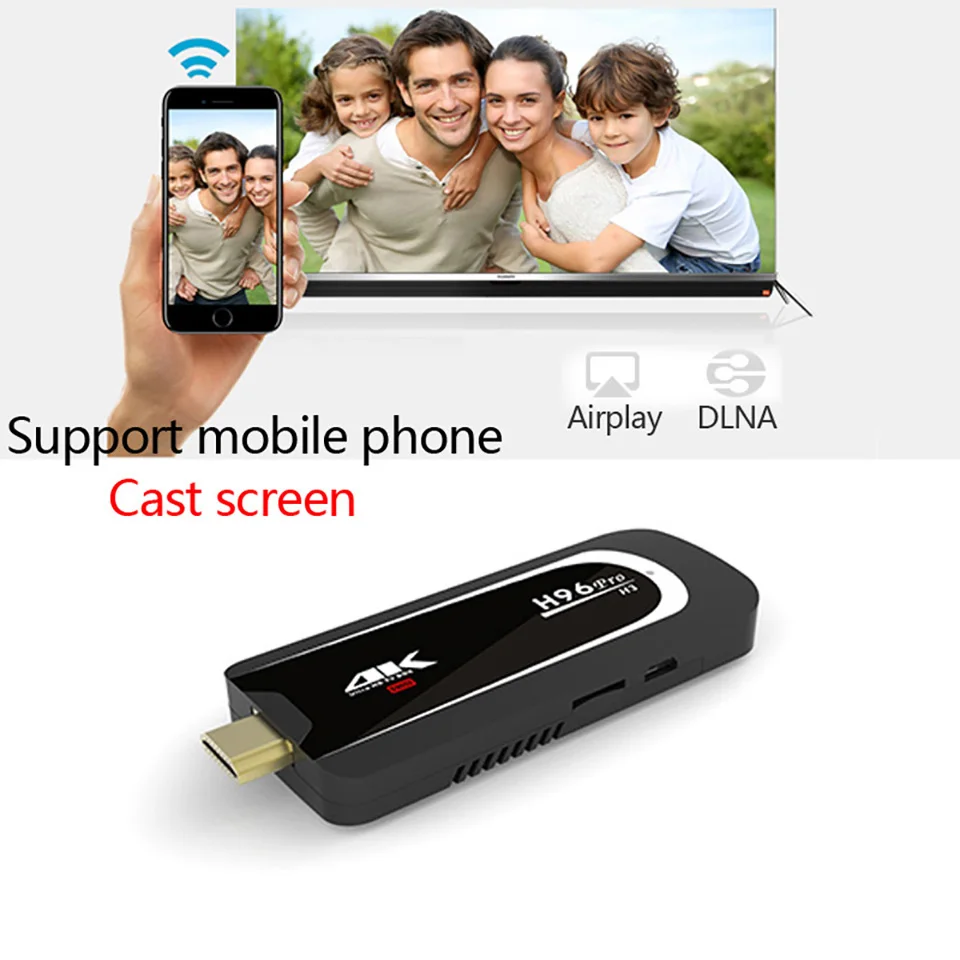 H96 Pro H3 tv Stick Amlogic S905X Penta Core GPU Android 7,1 tv Dongle 2GB ram 16GB rom 2,4G/5.G WiFi BT 4,0 1080P 4K HD мини-ПК