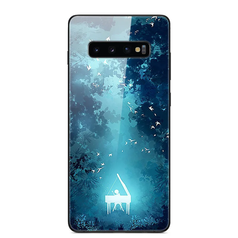 13 Чехол для samsung Galaxy S10 S10Plus, чехол из закаленного стекла для телефона, черный Чехол-бампер из ТПУ для samsung S10 Plus S10E S10+ s 10 - Цвет: 13