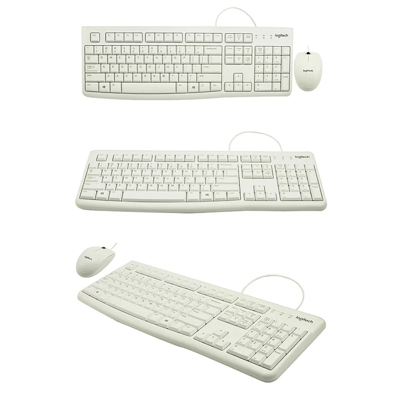 Logitech MK120 Проводная клавиатура и мышь комплект водонепроницаемая Бесшумная