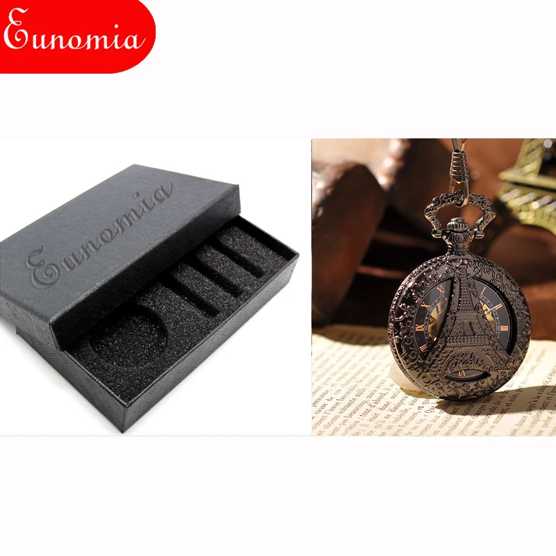 Влюбленные в Париже стимпанк карманные часы скелетоны крутые винтажные с цепью