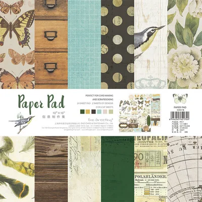 

10inch Retro Garden scrapbook paper Origami Background Pape DIY flower border deco tag card making happy plan craft