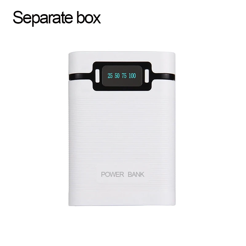 White box FELYBY портативный внешний аккумулятор 18650 зарядное устройство мобильный блок питания с светодиодный светильник дисплей двойной USB выход для мобильного телефона - Цвет: White box
