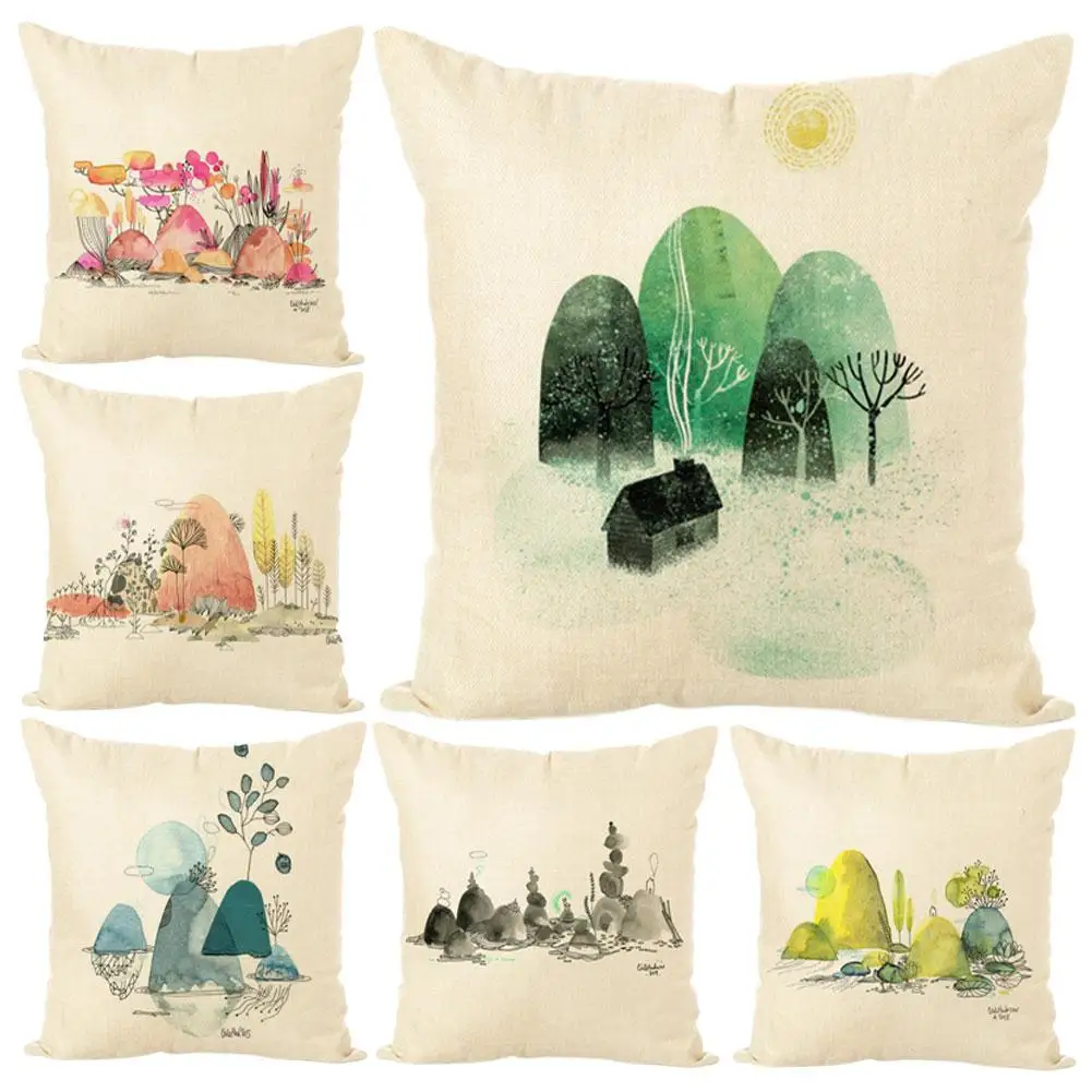 40 # модный ландшафтный дизайн мягкая дышащая наволочка для подушки дивана