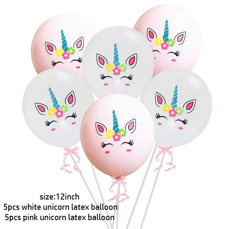 10pcs 3D воздушные шары в форме единорога для прогулок Единорог шары Baby Shower гелиевый воздушный шар покрытый фольгой Дети Единорог темы декор для вечеринки в честь Дня рождения поставки - Цвет: 10pcs