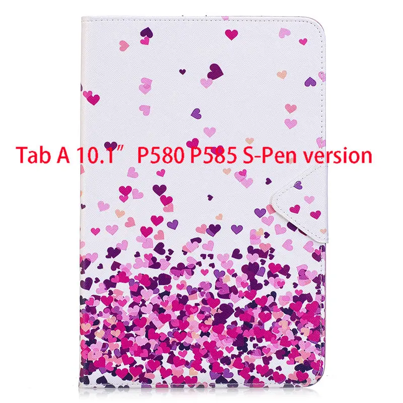 B074 Чехол для планшета для samsung Galaxy Tab A, A6, 10,1,, P580, P585, SM-P580, с S ручкой, чехол, модный, для девочек, с кошкой, с подставкой, кожаный чехол - Цвет: B074