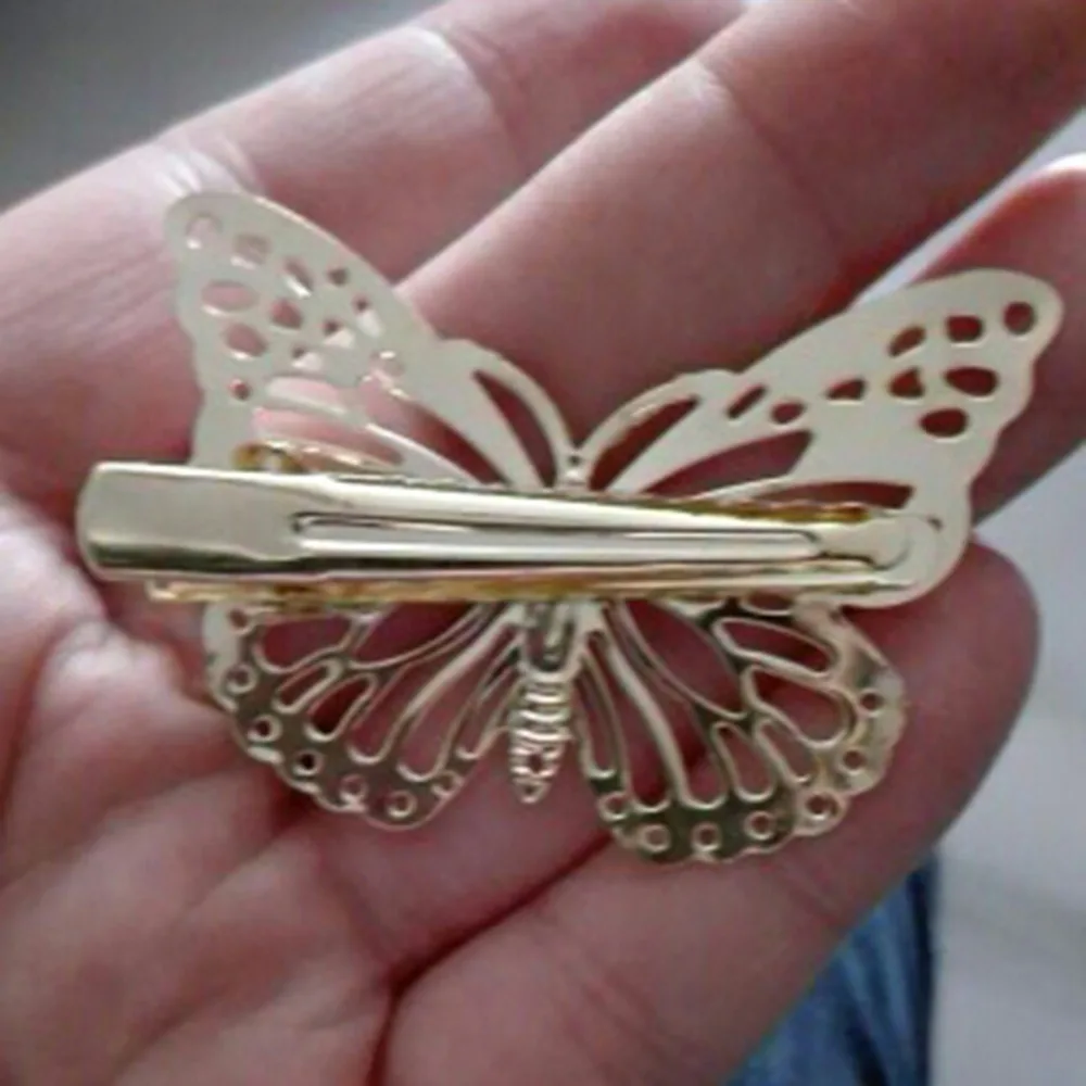 Модные заколки для волос с золотыми бабочками свадебные украшения заколка