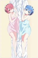 anime rezero kara hajimeru isekai seikatsu ram rem body pillow cover case throw decorative pillowcases re zero
