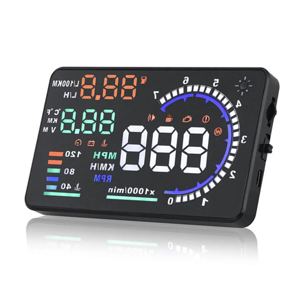 5 &quotA8 автомобильной интеллигентая (ый) HUD на лобовое стекло Дисплей проектор OBDII