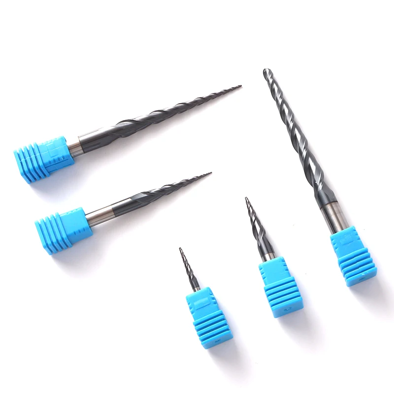 

Augusttools Tungsten Solid Carbide Tapered Ball Nose End Mill HRC55 Cnc Tapered cone Milling cutter For Wood Metal cutter Tools