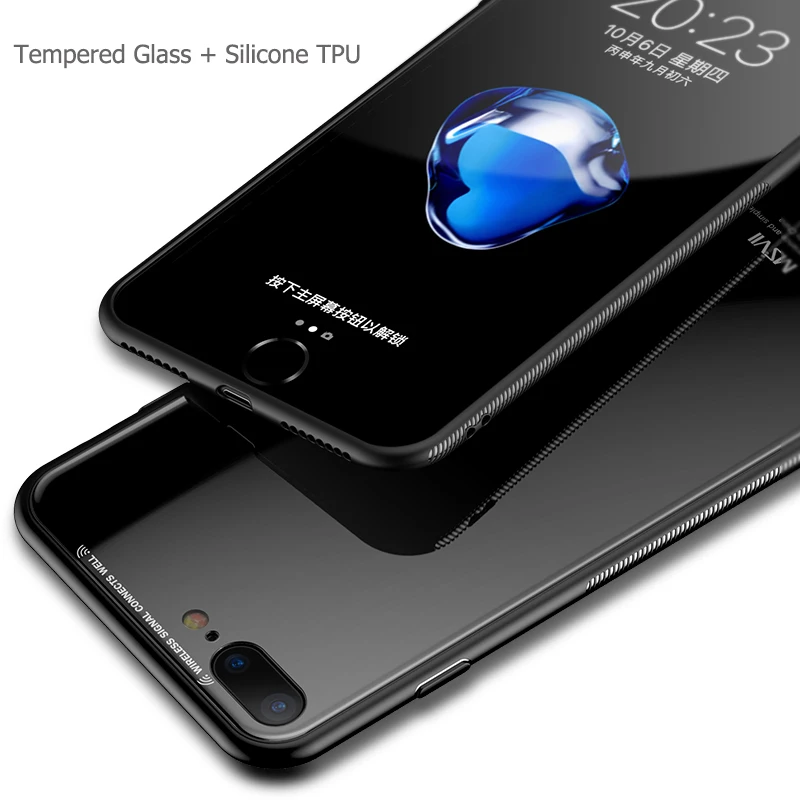 Модный чехол для iPhone 7 8 Plus оригинальный MSVII Роскошный тонкий ТПУ и закаленное