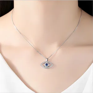 Женские Подвески LUKENI Charm Crystal Eye, ожерелье из розового золота, ювелирное изделие для девочек, модное колье из стерлингового серебра 925 пробы, ожерелье, аксессуары