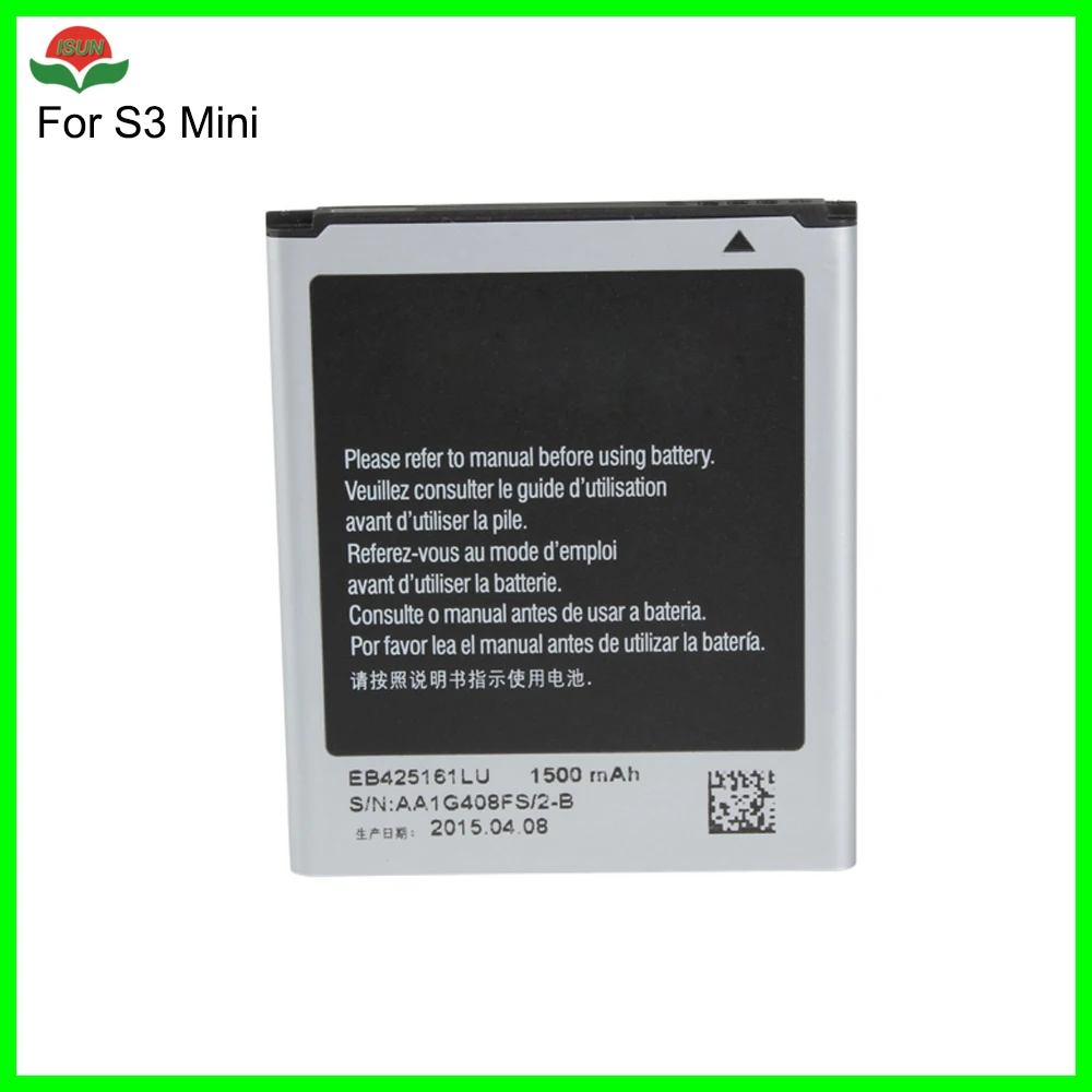ISUN 100% оригинальное качество новый бренд 1500mah EB425161LU батарея для Samsung Galaxy S3 mini i8160 Ace 2