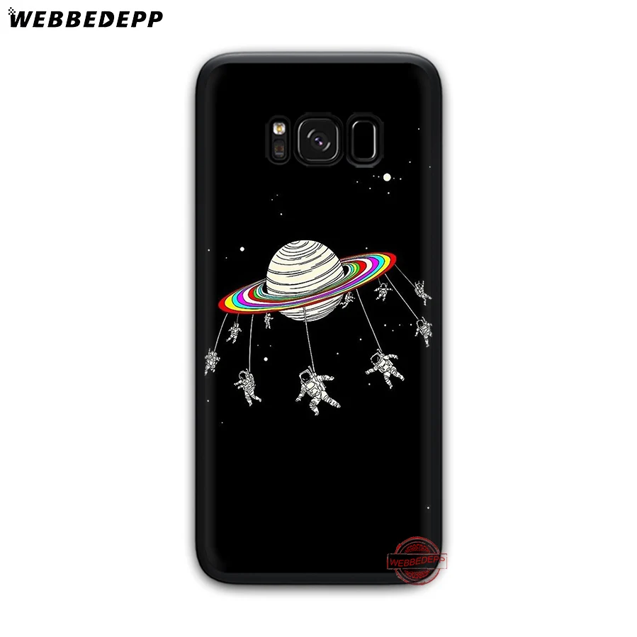 WEBBEDEPP Astronaut Space Outer Soft Case for Samsung A6 A7 A8 A9 J6 2018 S6 S7 S8 S9 S10E S20 Ultra Note 8 9 10 Lite Plus | Мобильные