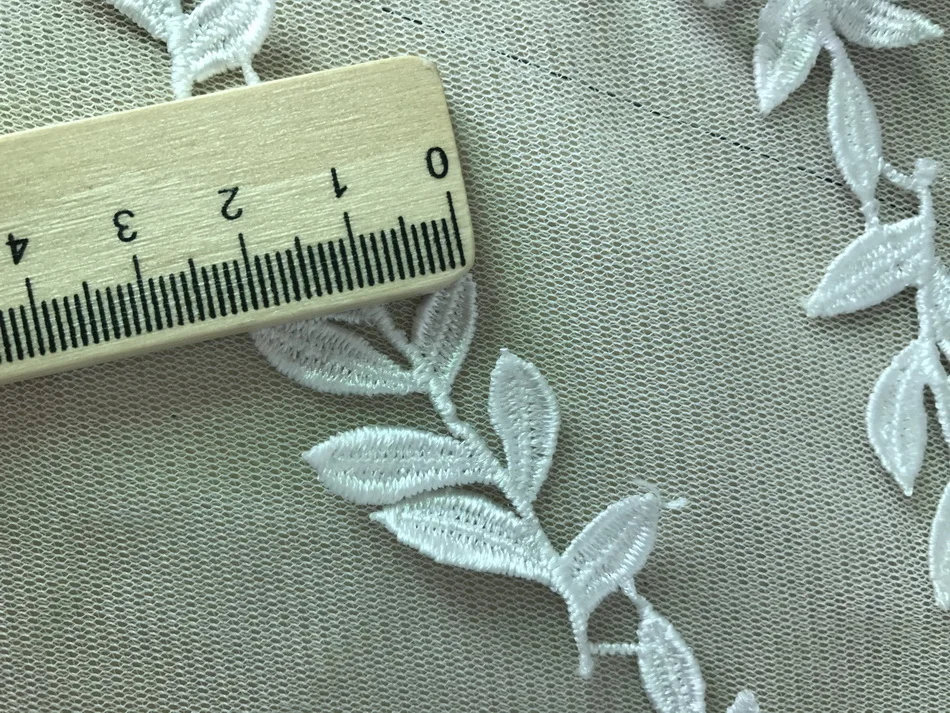 5 ярдов белая дизайнерская кружевная ткань в виде листа | Дом и сад