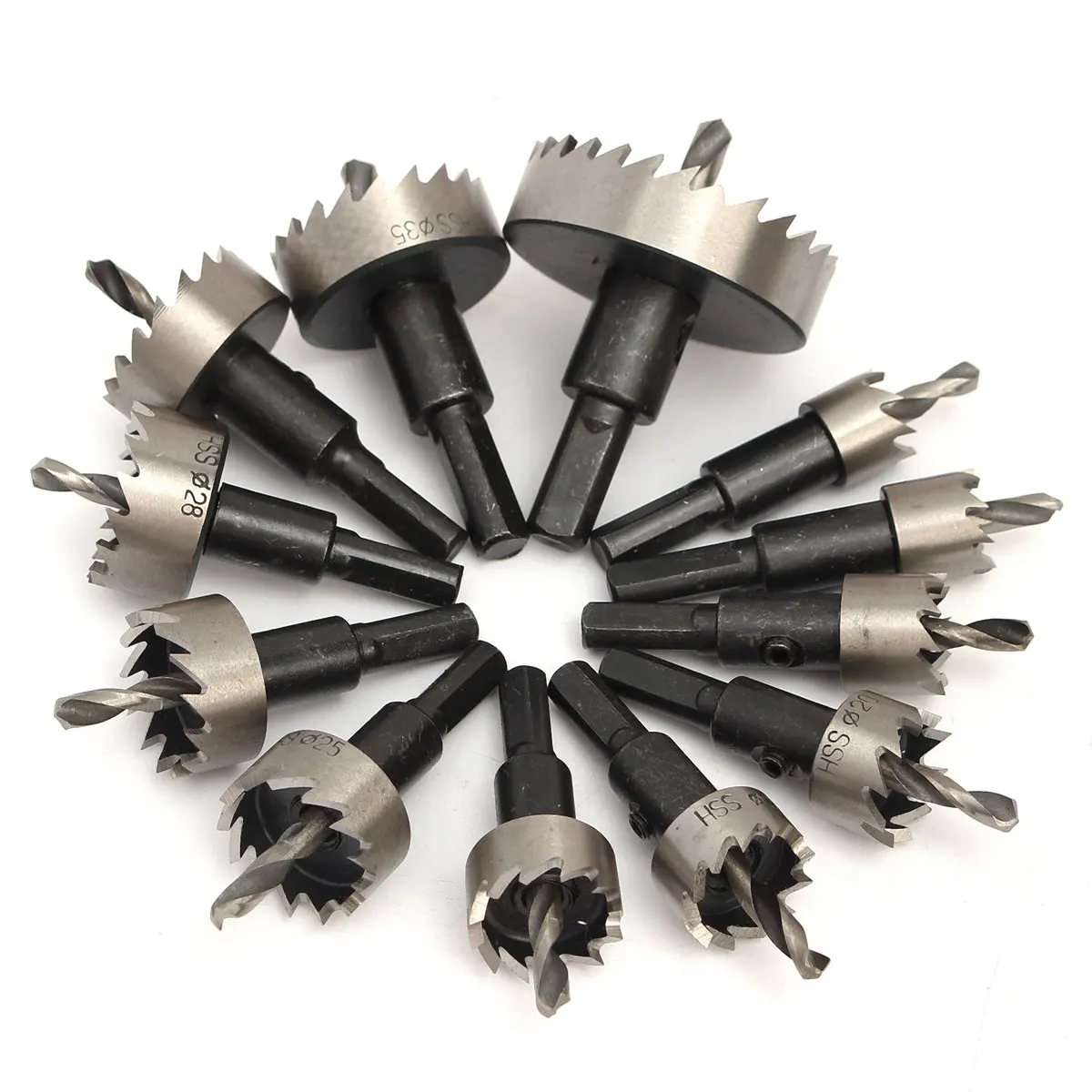 12 шт. 15-50 мм HSS Сверло Набор Holesaw отверстие пилы фрезерные сверла набор ручной инструмент для дерево нержавеющая сталь металлический сплав резка