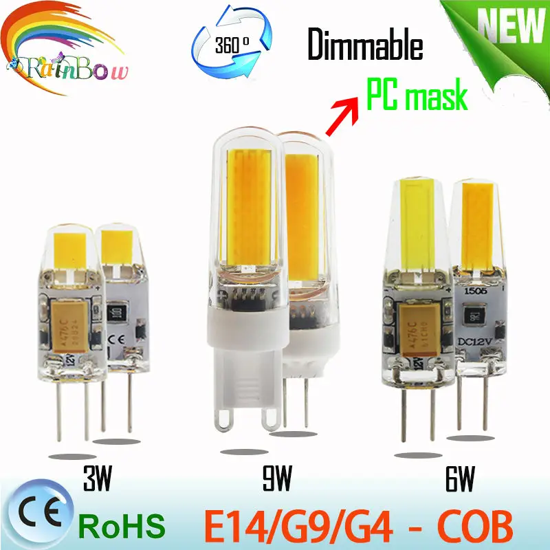Самая низкая цена G9 G4 светодиодный светильник 3 Вт 6 9 DimmableG9 Bulb12V 220V хрустальная