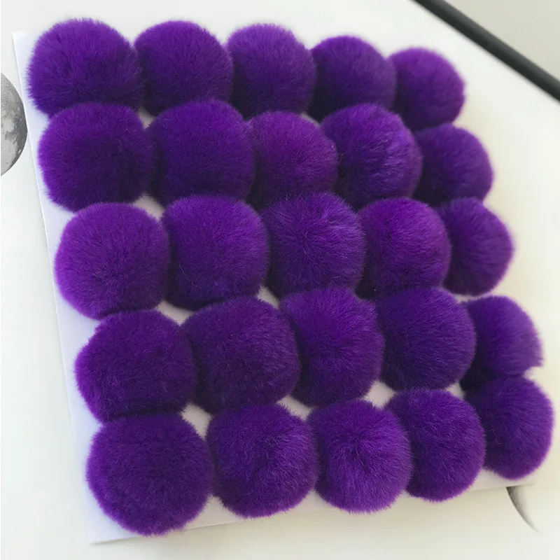 25pcs a lot wholesale 6cm real rex rabbit pom pom fur ball DIY accessories hat glove hair key chain party accessories fluffy fur