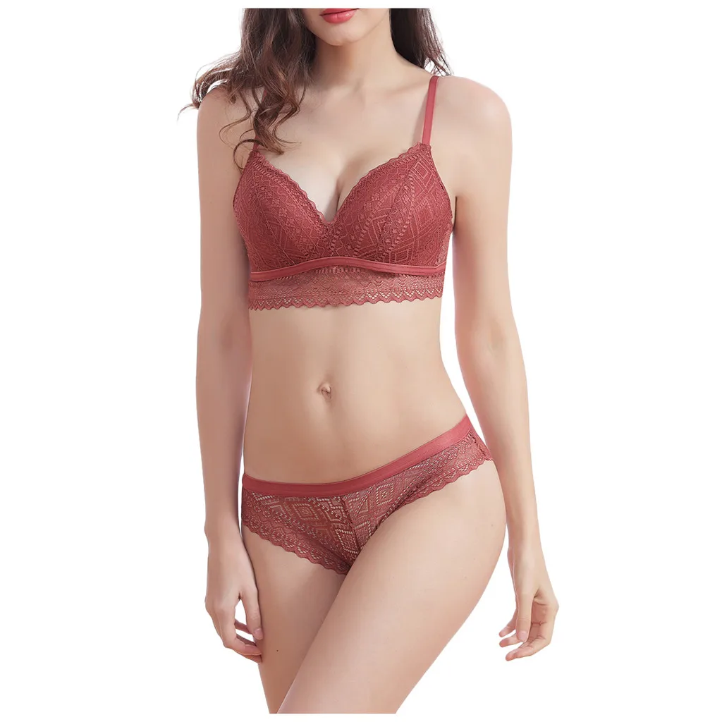 2019 Модный женский тонкий и удобный сексуальный кружевной бюстгальтер комплект